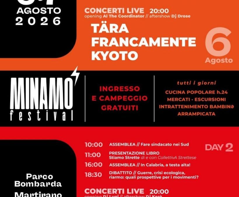 6-7 agosto: Minamò Festival